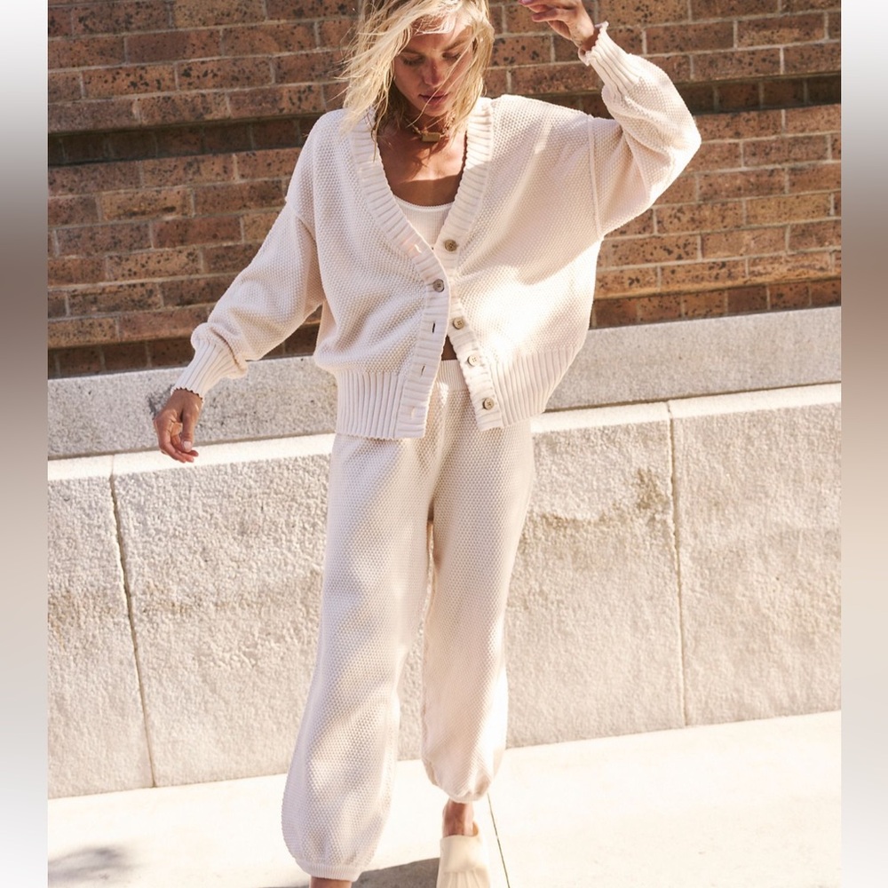 Free People Hailee Cardi Set - Powder Sand